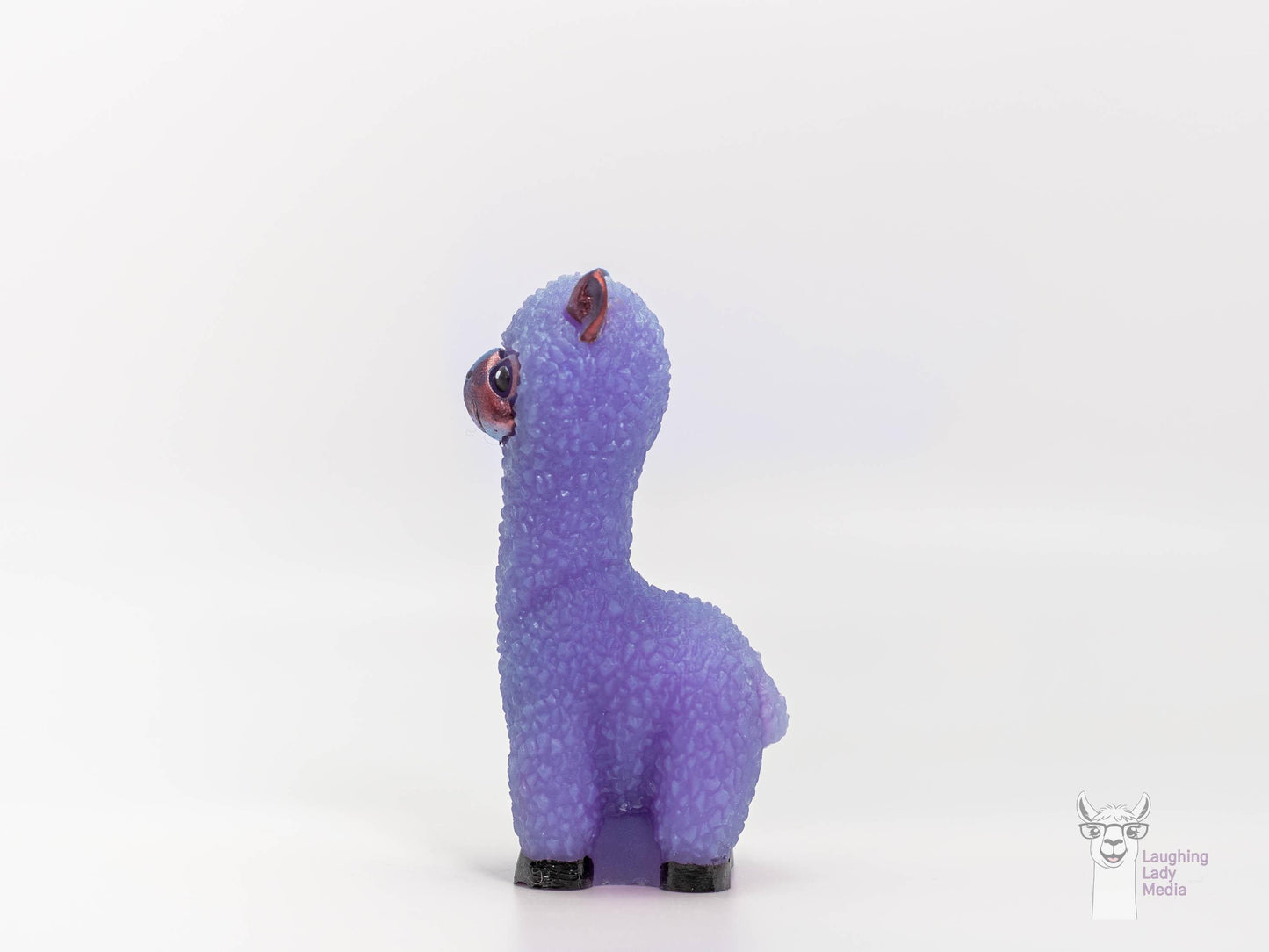 Adorable Alpaca Figurine  Hand-Painted Purple Lavender Resin Llama Gift