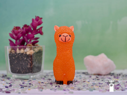 Adorable Orange Alpaca  Handmade Resin Llama Home Décor