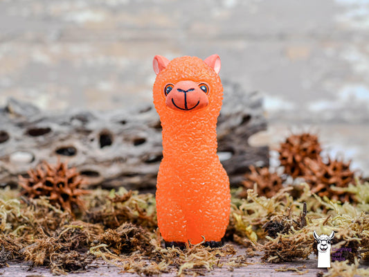 One-of-a-Kind Orange Alpaca  Handmade Resin Llama Figurine