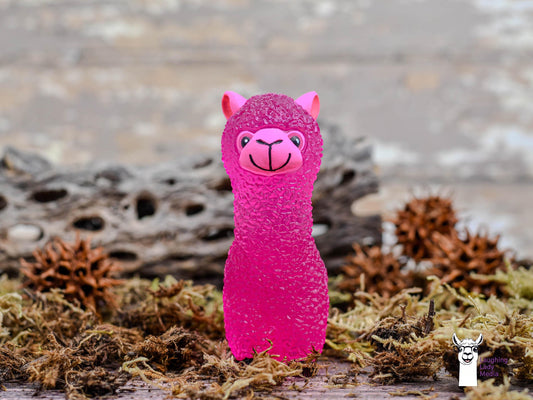 Pink Resin Llama Figurine  Cute Hand-Painted Alpaca Décor Gift