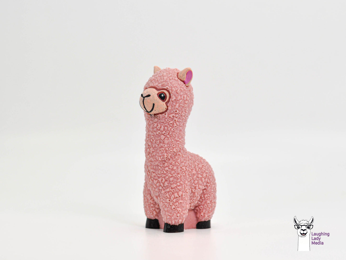 Adorable Pink Alpaca  Handmade Resin Llama for Home Décor
