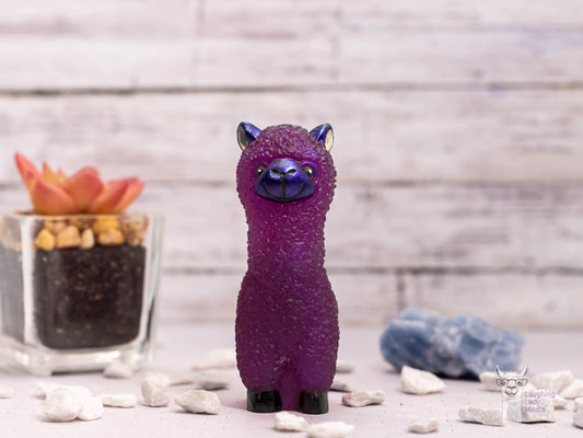 Handmade Resin Llama Figurine  Unique, Colorful Alpaca Home Accent