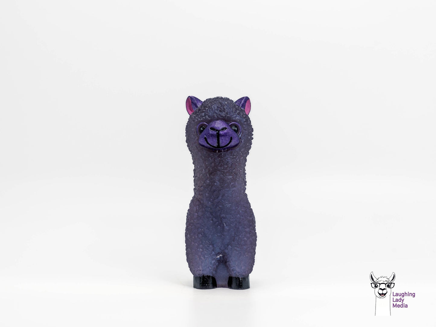 Cute Purple Resin Alpaca  Handmade Colorful Llama Home Décor Accent