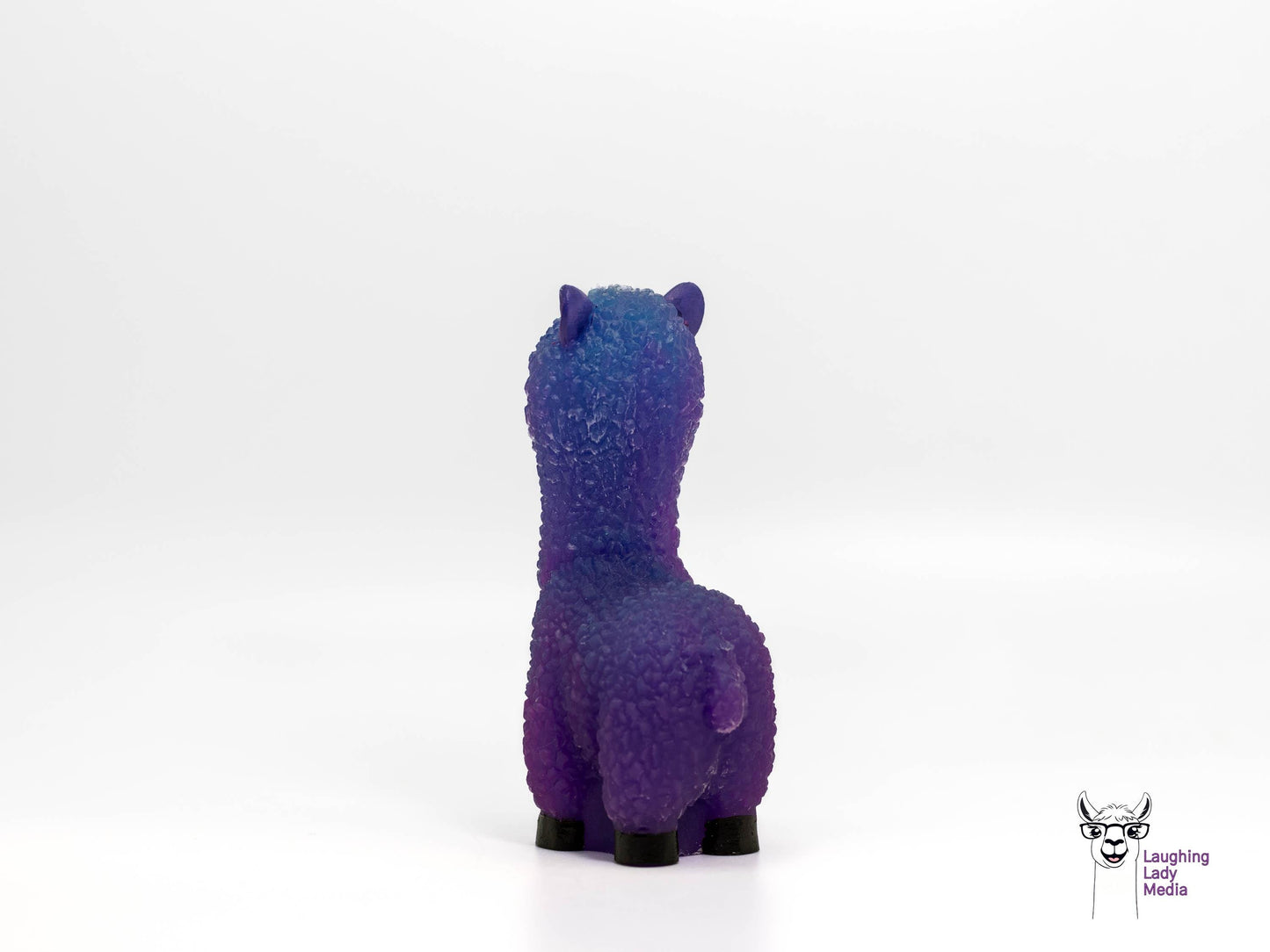 One-of-a-Kind Purple and Blue Alpaca Figurine  Handmade Resin Llama Gift