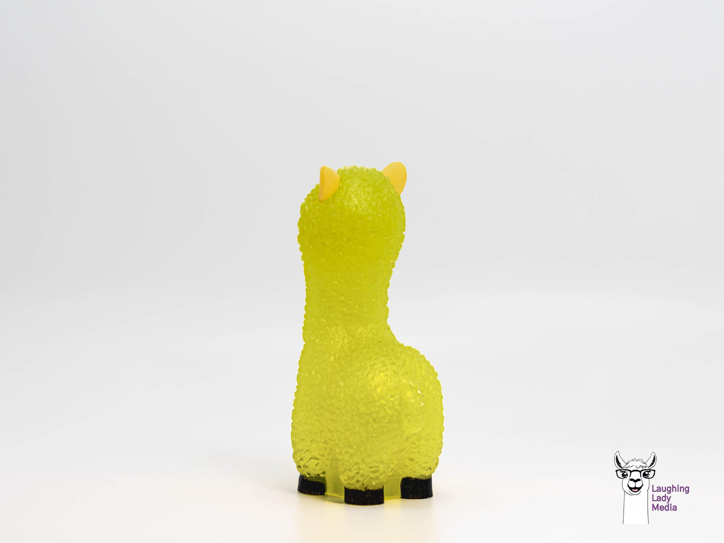 Adorable Yellow Resin Llama  Hand-Painted Alpaca Figurine