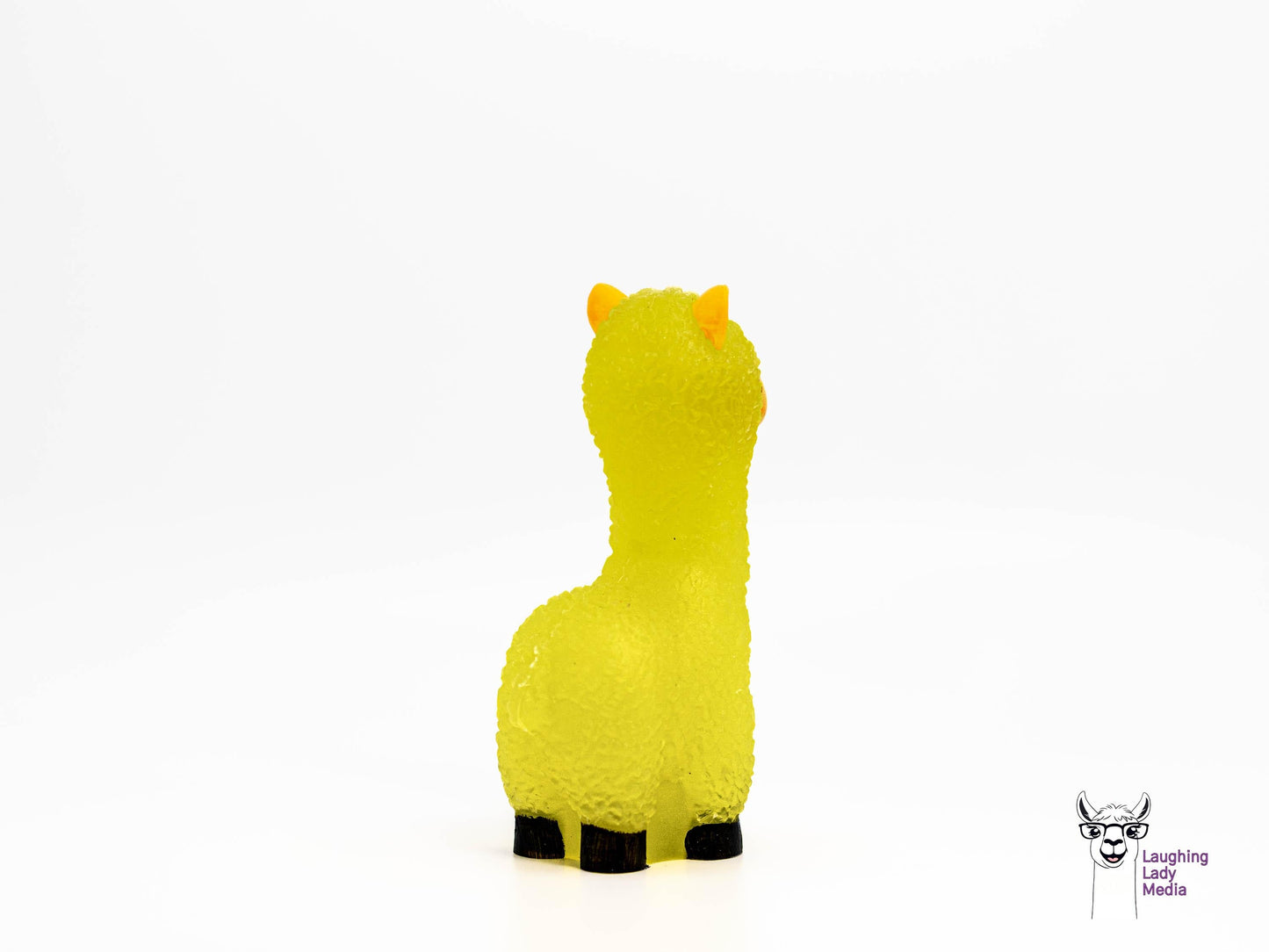 Sunshine Yellow Alpaca Figurine  Colorful Hand-Painted Resin Llama