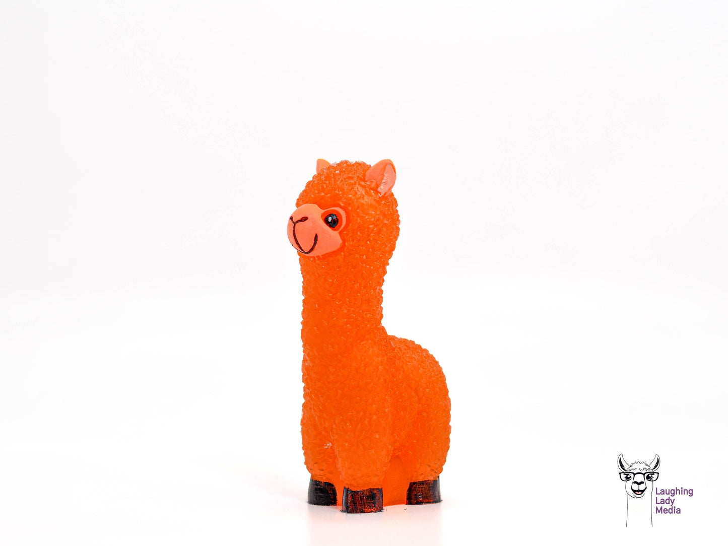 Adorable Orange Alpaca  Handmade Resin Llama Home Décor