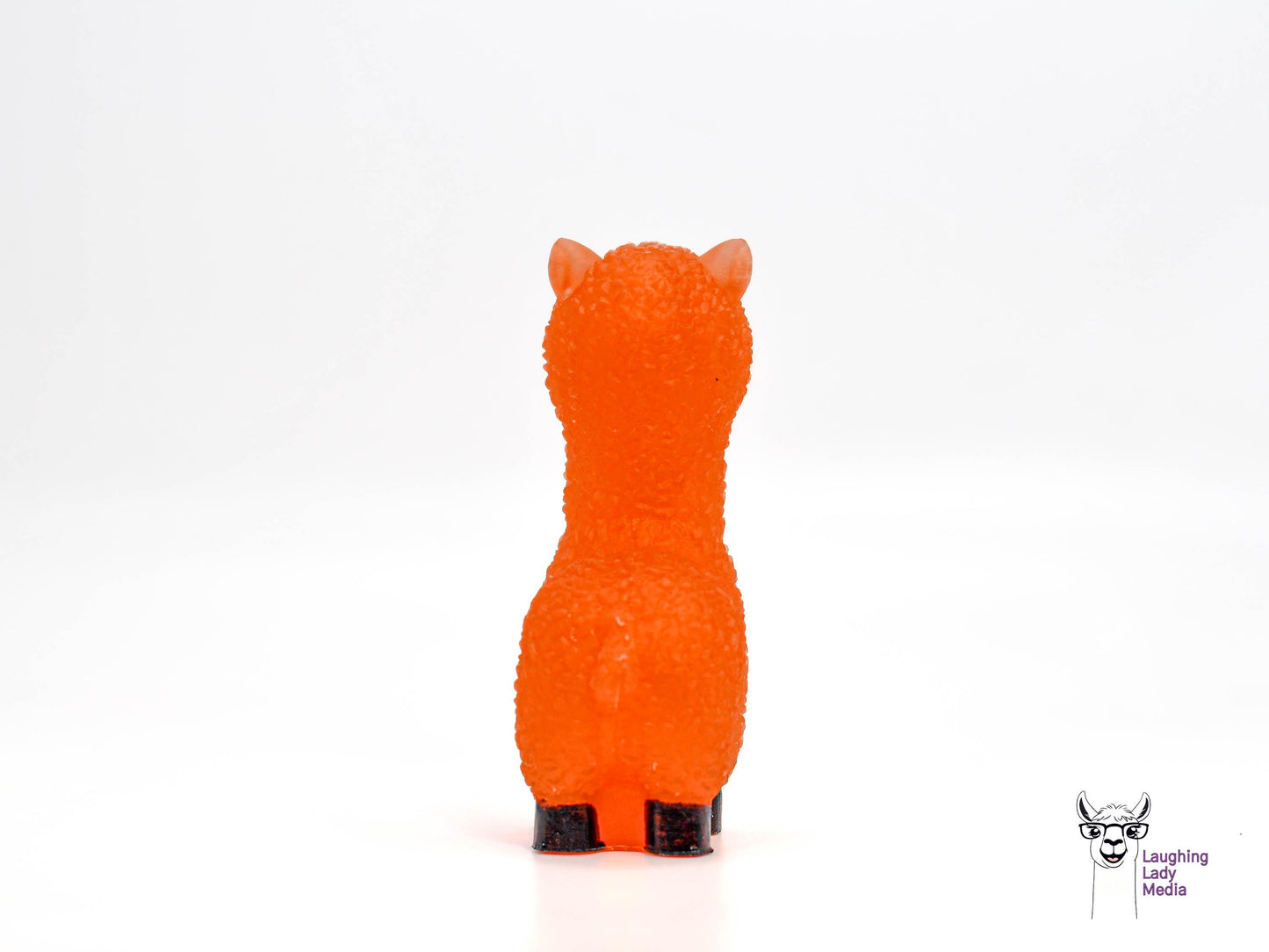 Unique Orange Llama Figurine  Hand-Painted Resin Alpaca Gift