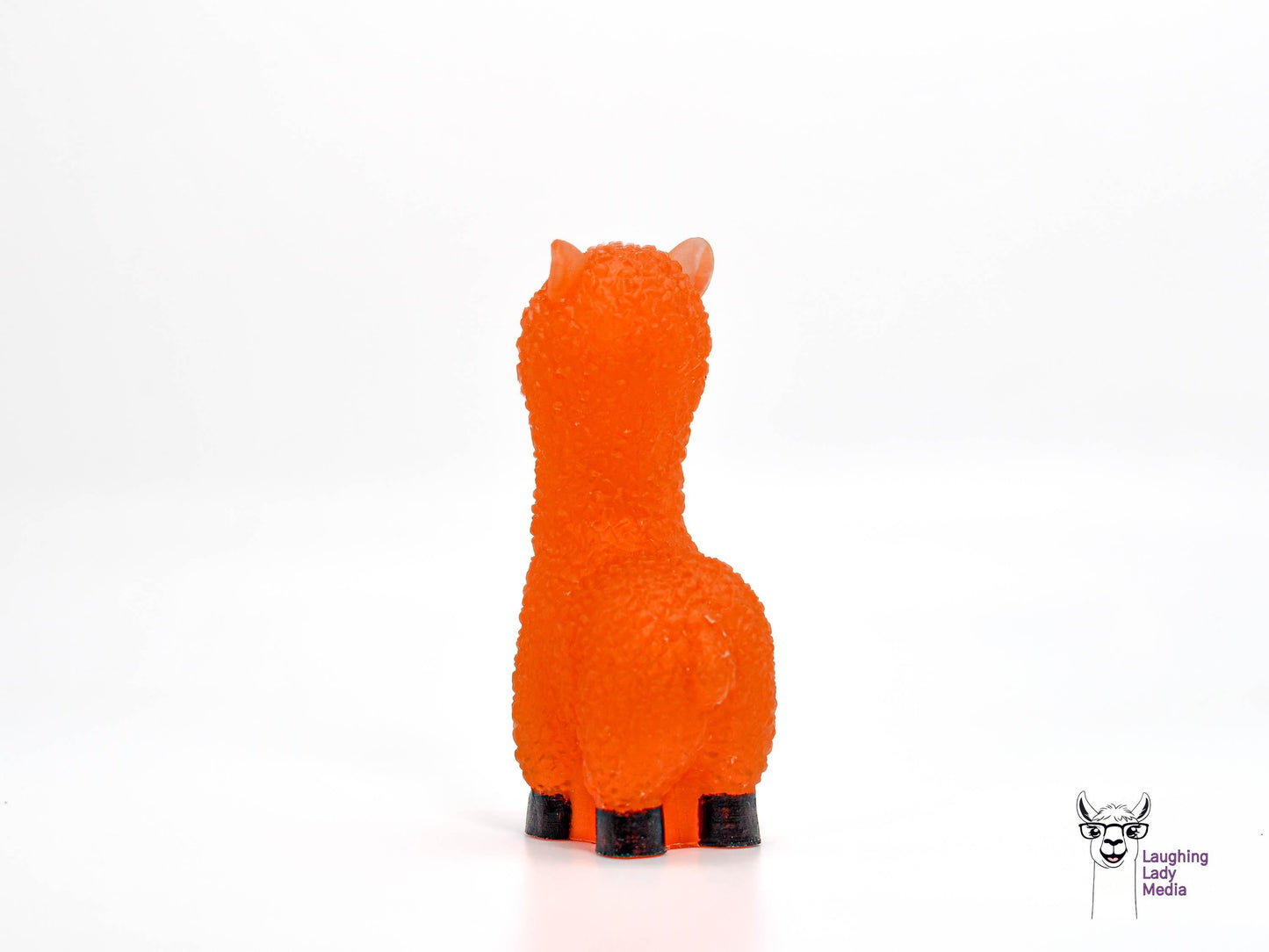 Unique Orange Llama Figurine  Hand-Painted Resin Alpaca Gift