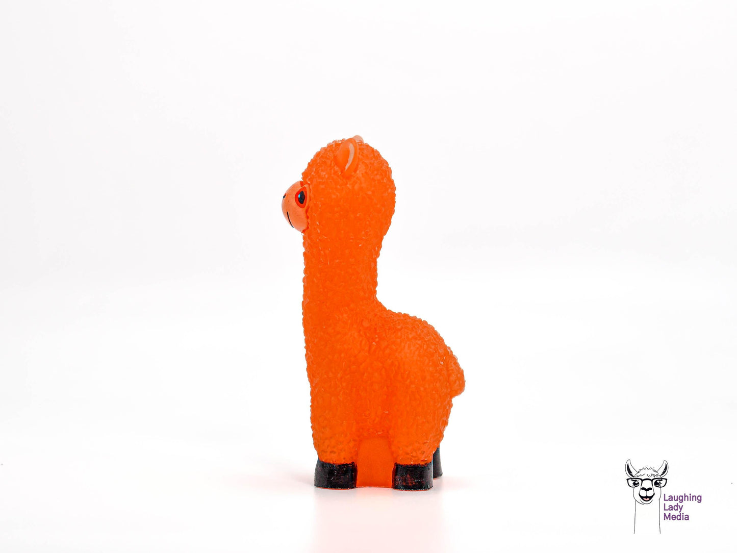 Unique Orange Llama Figurine  Hand-Painted Resin Alpaca Gift