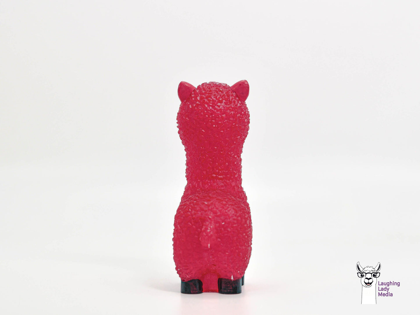 Unique Pink Llama Figurine  Hand-Painted Resin Alpaca Gift