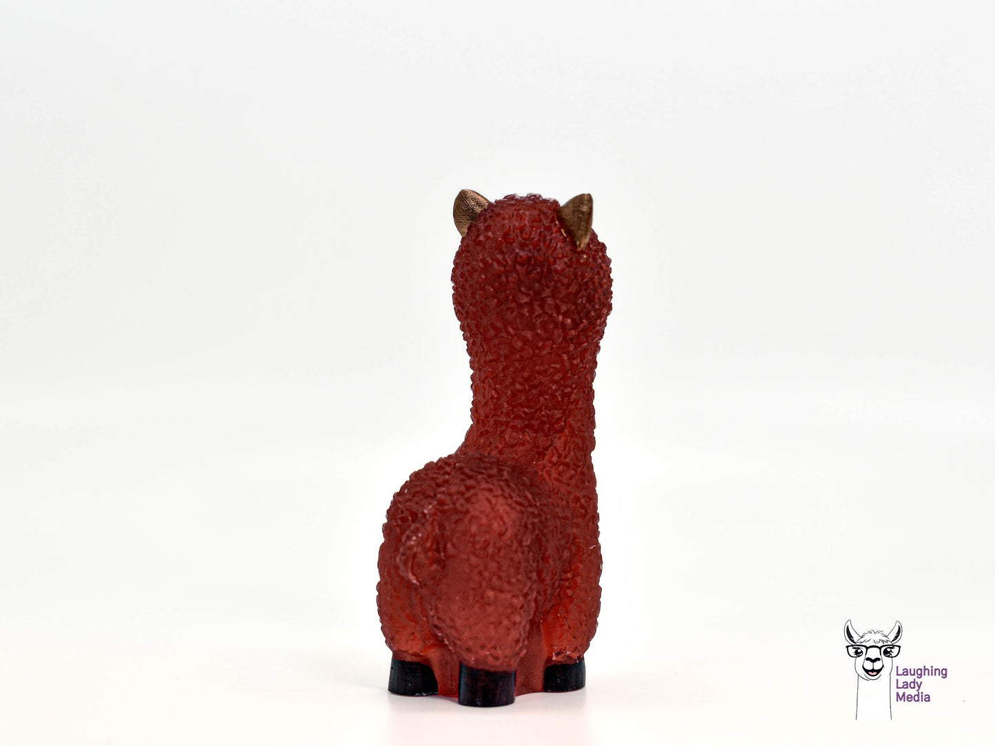 Handmade Resin Llama  Rustic Red Alpaca Figurine for Home Décor