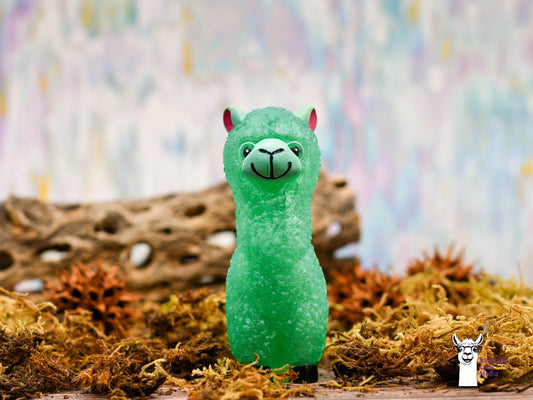 Adorable Hand-Painted Blue Green Alpaca  Unique Epoxy Resin Llama Gift