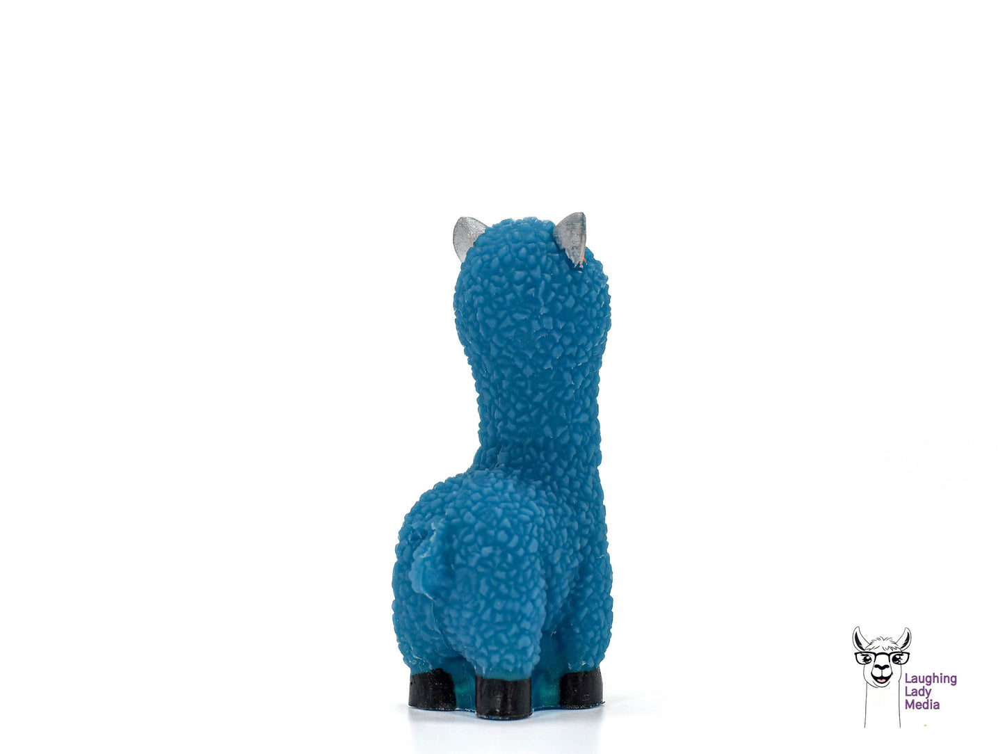 Handmade Blue Resin Alpaca with Silver Face  Adorable and Unique Home Gift Idea