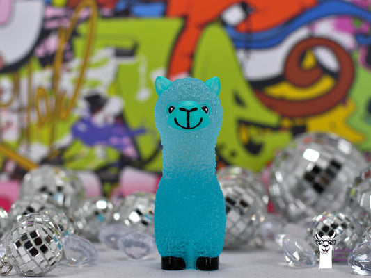 Beautiful Glow-in-the-Dark Llama  Unique Blue Resin Home Décor Gift