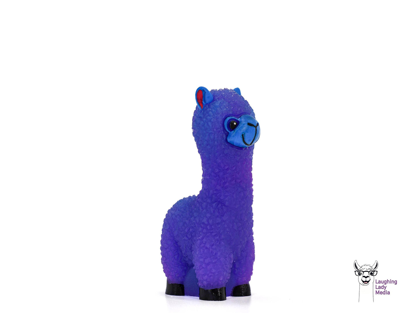 Handcrafted Purple and Blue Resin Alpaca  Vibrant, Unique Llama Home Décor
