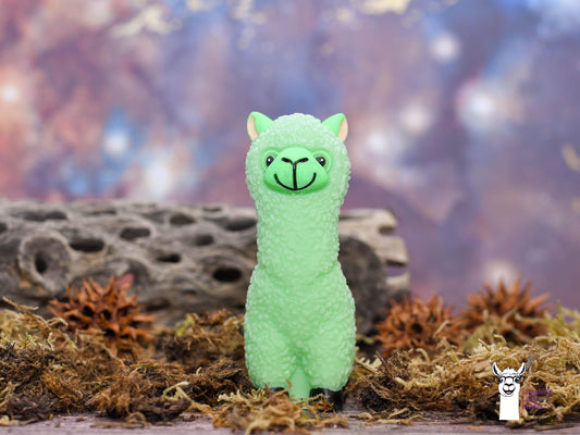 Lime Green Resin Llama Figurine  Handmade and Adorable Alpaca Gift