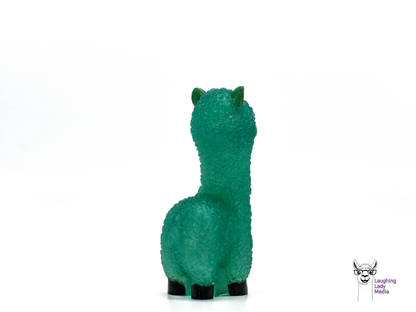 Jade Green Epoxy Resin Llama Figurine  Cute Handmade Alpaca Gift