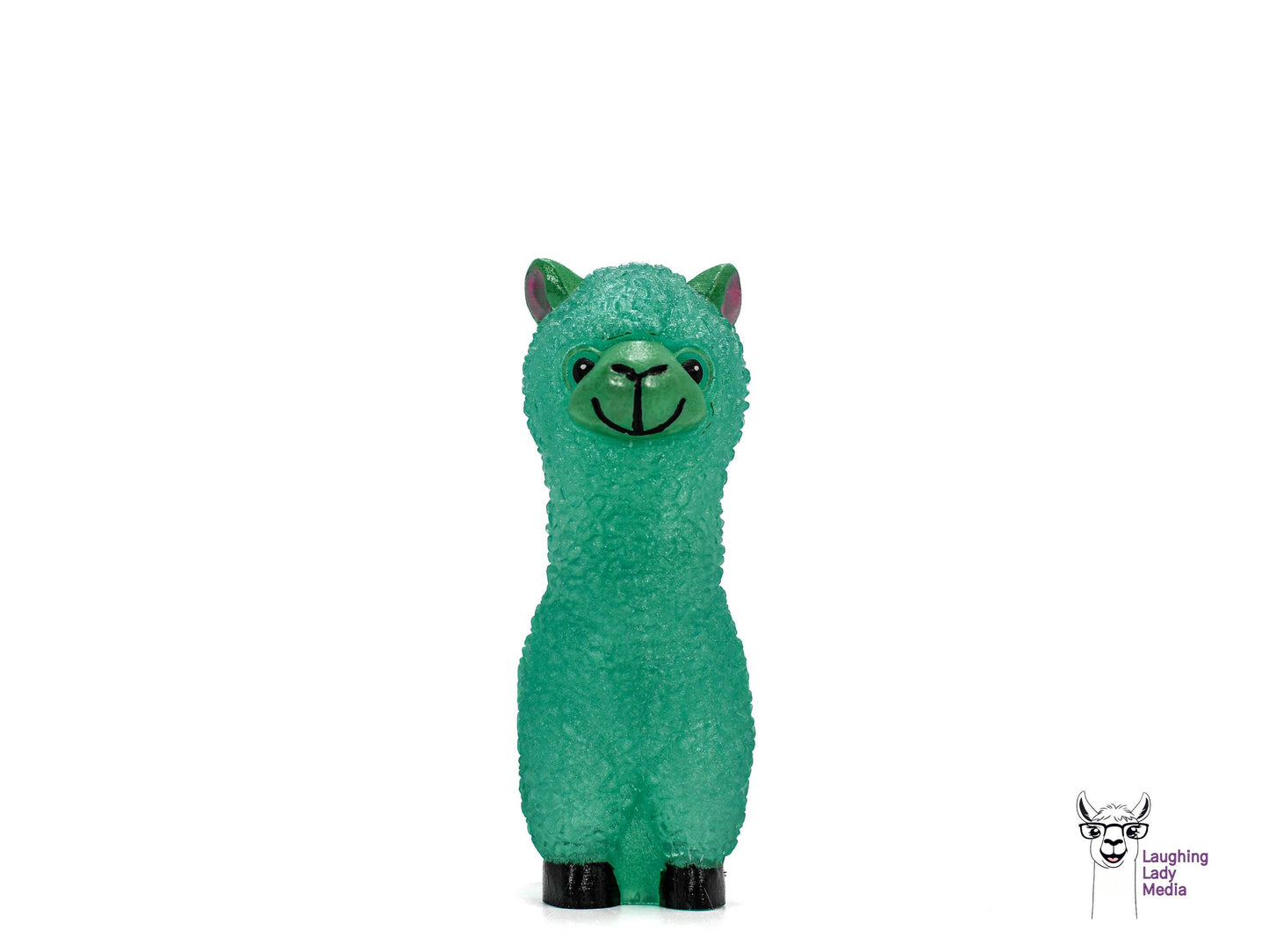 Jade Green Epoxy Resin Llama Figurine  Cute Handmade Alpaca Gift