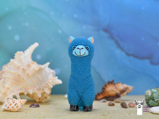 Beautiful Blue Epoxy Resin Llama  Hand-Painted Figurine for Gifts and Décor
