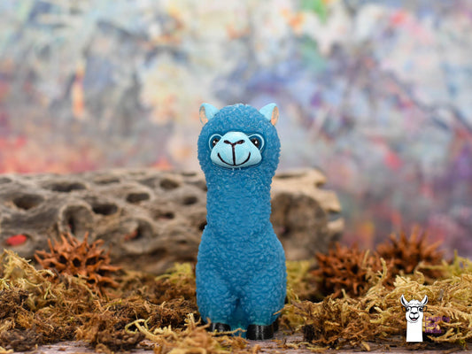 Colorful Resin Llama Figurine  Unique Blue Alpaca for Home Décor Lovers
